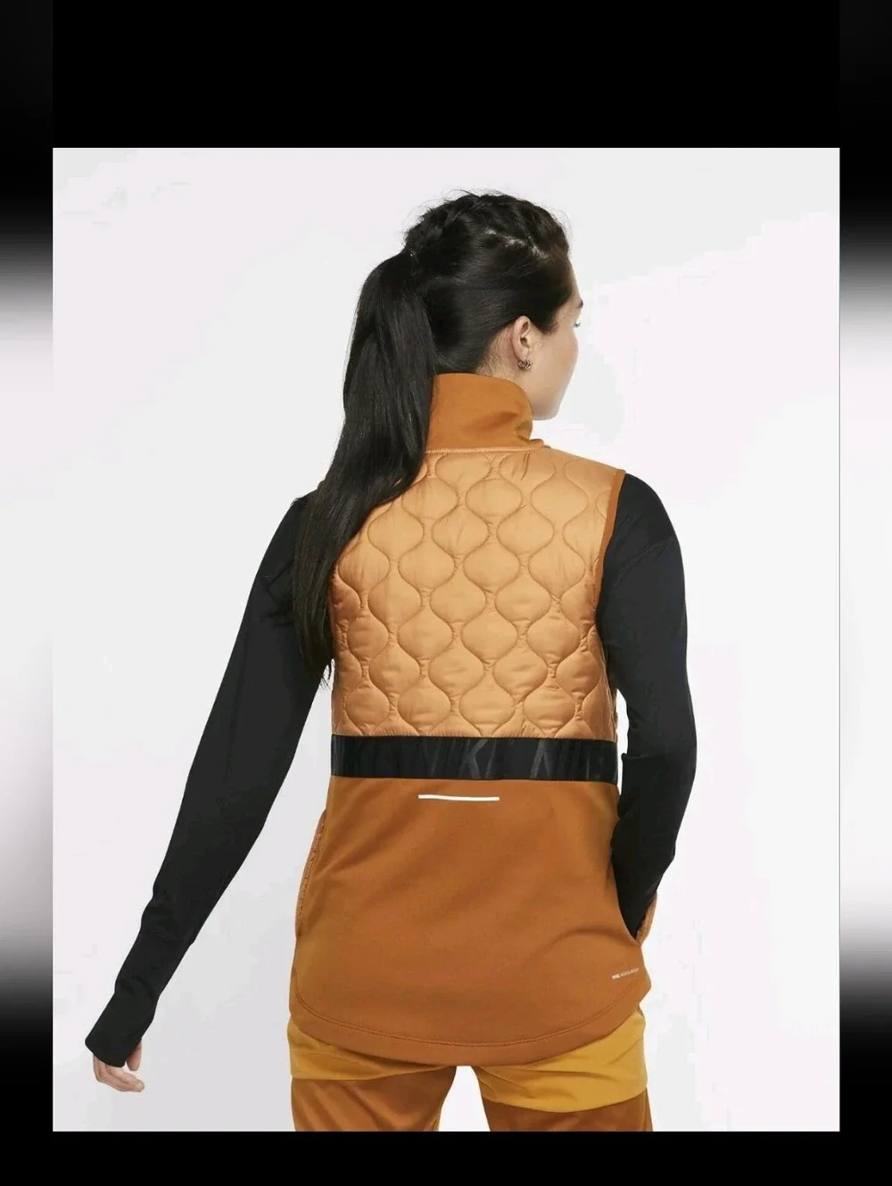 Nike Women's AeroLayer Burnt Sienna/Black Running Vest NWT, Size Large Quilted - Picture 9 of 11